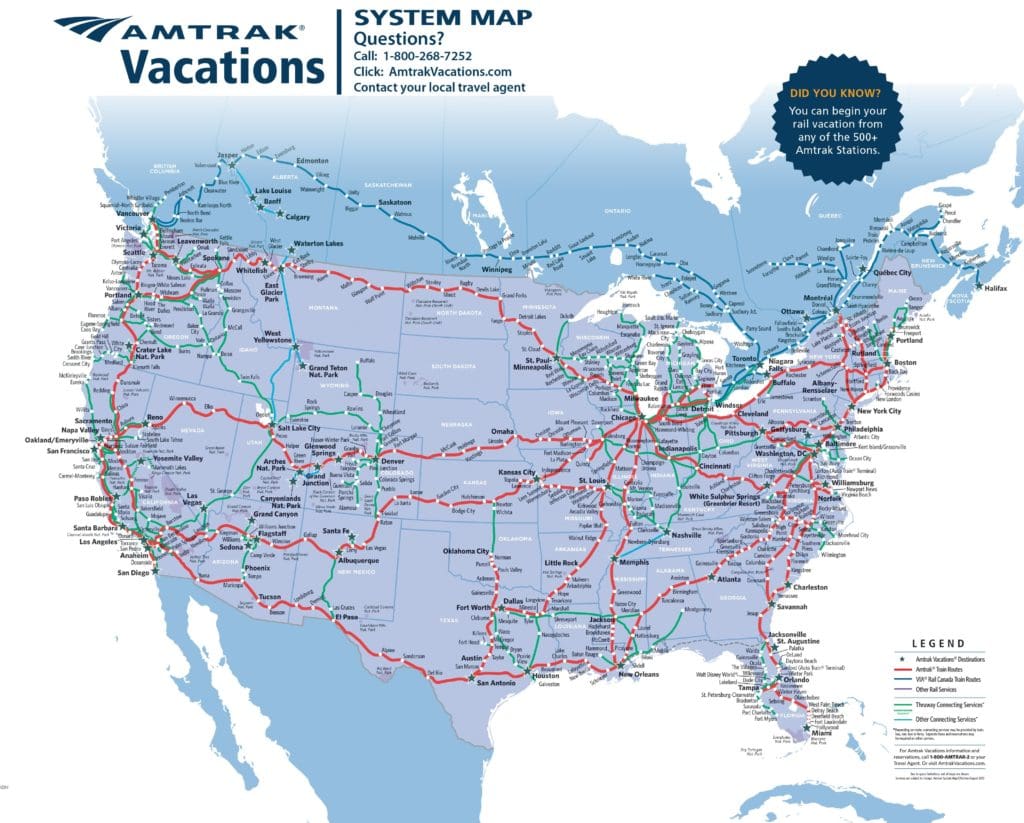 Amtrak Train Routes United States Map